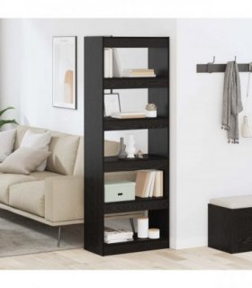 vidaXL Book Cabinet Black oak 60 x 30 x 166 cm Engineered wood