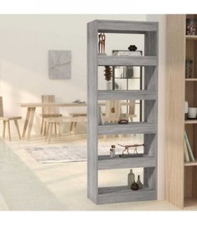 vidaXL Book Cabinet/Room Divider Grey Sonoma 60x30x166 cm Engineered Wood