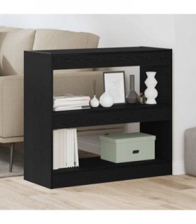 vidaXL Book Cabinet 2 pcs Black Oak 80 x 30 x 72 cm Engineered Wood
