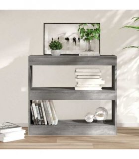 vidaXL Book Cabinet/Room Divider Grey Sonoma 80x30x72 cm