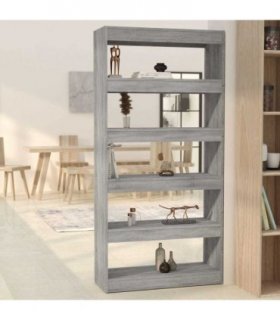 vidaXL Book Cabinet/Room Divider Grey Sonoma 80x30x166 cm Engineered Wood
