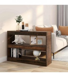 vidaXL Book Cabinet/Room Divider Smoked Oak 100x30x72 cm