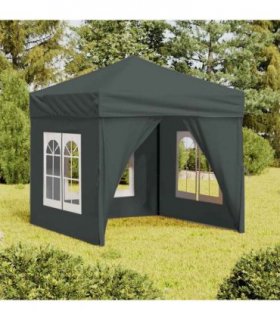vidaXL Folding Party Tent with Sidewalls Anthracite 2x2 m — Size: 2 x 2 m