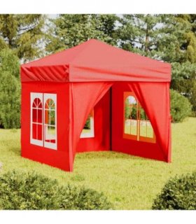 vidaXL Folding Party Tent with Sidewalls Red 2x2 m — Size: 2 x 2 m