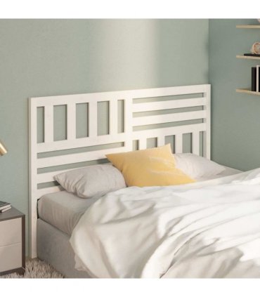vidaXL Bed Headboard | White | Solid pinewood | 146 cm | Appealing Design — Size: 146 x 100 cm
