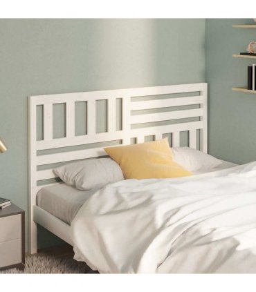 vidaXL Bed Headboard | White | Solid Pine Wood | 126x4x100 cm | Durable — Size: 126 x 100 cm