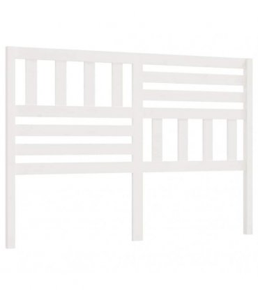 vidaXL Bed Headboard | White | Solid Pine Wood | 126x4x100 cm | Durable — Size: 126 x 100 cm