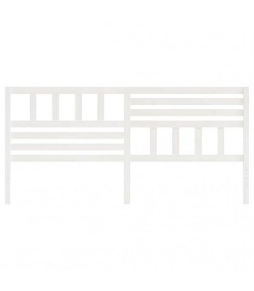 vidaXL Bed Headboard | White | Solid Pine Wood | Large | Decorative Inlays — Size: 206 x 100 cm