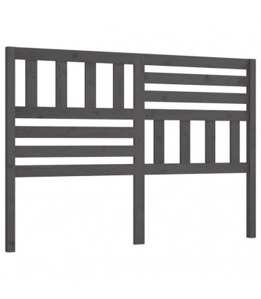 vidaXL Bed Headboard | Grey | Solid Pine Wood | 166x4x100 cm | Decorative Inlays — Size: 166 x 100 cm