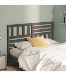 vidaXL Bed Headboard | Grey | Solid pine wood | Standard | Durable — Size: 126 x 100 cm