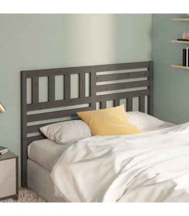 vidaXL Bed Headboard | Grey | Solid pine wood | Standard | Durable — Size: 126 x 100 cm