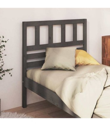vidaXL Bed Headboard | Grey | Solid Pine Wood | Durable | Bed Headboard — Size: 96 x 100 cm