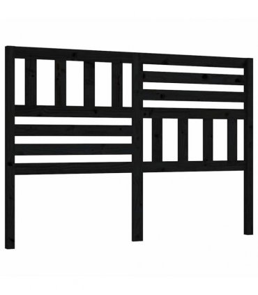 vidaXL Bed Headboard | Black | Solid pine wood | 146 cm x 4 cm x 100 cm — Size: 146 x 100 cm