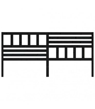 vidaXL Bed Headboard | Black | Solid Pine Wood | 206 cm x 100 cm — Size: 206 x 100 cm