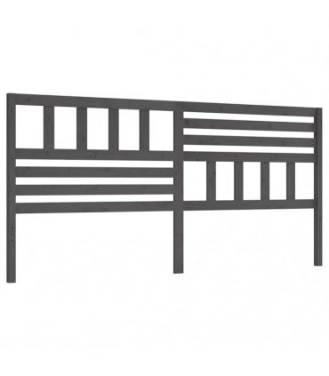 vidaXL Bed Headboard | Grey | Solid pine wood | Large | Appealing Design — Size: 206 x 100 cm