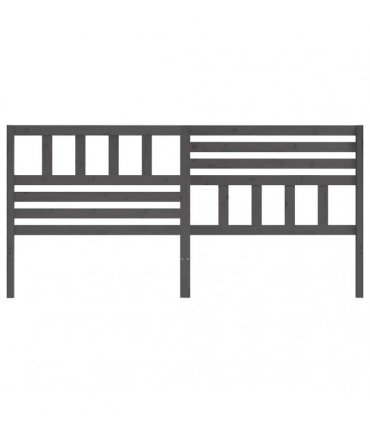 vidaXL Bed Headboard | Grey | Solid pine wood | Large | Appealing Design — Size: 206 x 100 cm
