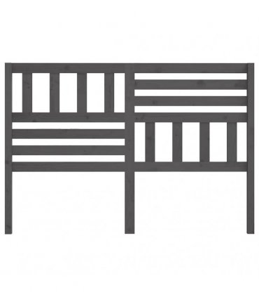 vidaXL Bed Headboard | Grey | Solid Pine Wood | Stylish Design | Rectangular — Size: 146 x 100 cm