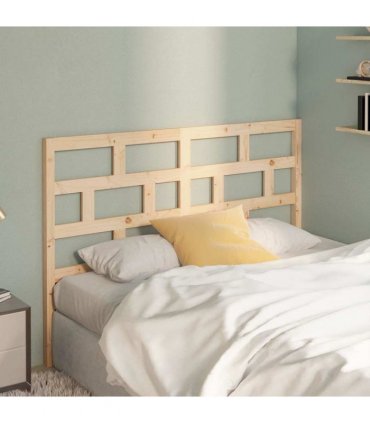 vidaXL Bed Headboard 146x4x100 cm Solid Wood Pine — Colour: natural, Size: 146 x 100 cm