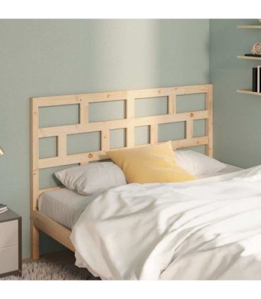 vidaXL Bed Headboard 146x4x100 cm Solid Wood Pine — Colour: natural, Size: 146 x 100 cm