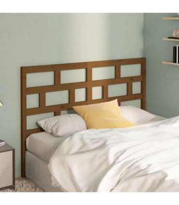 vidaXL Bed Headboard Honey Brown 126x4x100 cm Solid Wood Pine — Size: 126 x 100 cm