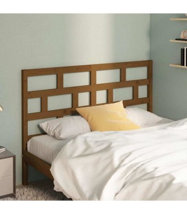vidaXL Bed Headboard Honey Brown 126x4x100 cm Solid Wood Pine — Size: 126 x 100 cm