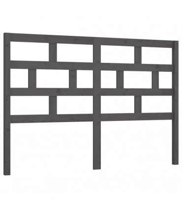 vidaXL Bed Headboard Grey 146x4x100 cm Solid Wood Pine — Size: 146 x 100 cm