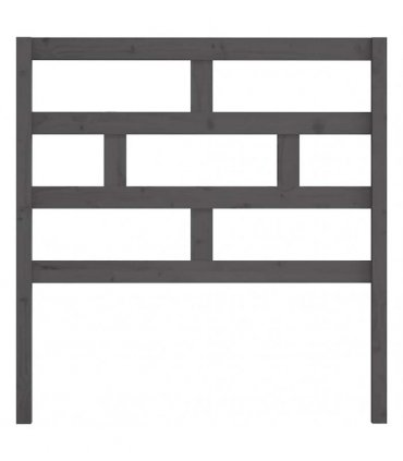 vidaXL Bed Headboard Grey 81x4x100 cm Solid Wood Pine — Size: 81 x 100 cm