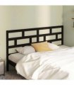 vidaXL Bed Headboard Black 206x4x100 cm Solid Wood Pine — Size: 206 x 100 cm