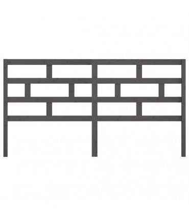 vidaXL Bed Headboard Grey 186x4x100 cm Solid Wood Pine — Size: 186 x 100 cm