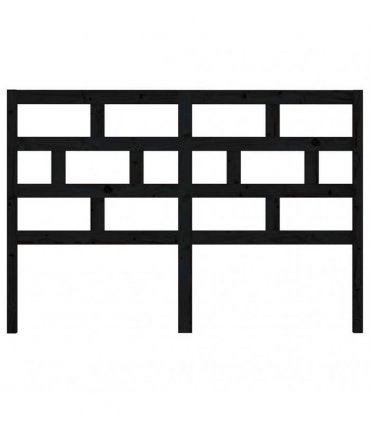 vidaXL Bed Headboard Black 146x4x100 cm Solid Wood Pine — Size: 146 x 100 cm