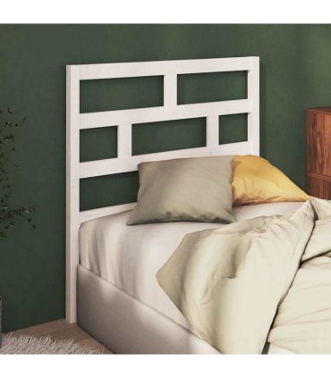 vidaXL Bed Headboard White 96x4x100 cm Solid Wood Pine — Size: 96 x 100 cm