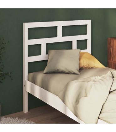 vidaXL Bed Headboard White 96x4x100 cm Solid Wood Pine — Size: 96 x 100 cm