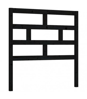 vidaXL Bed Headboard Black 96x4x100 cm Solid Wood Pine — Size: 96 x 100 cm