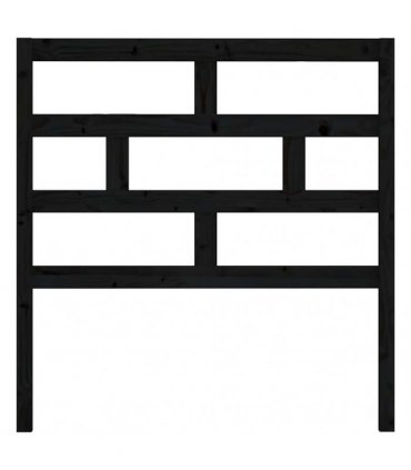 vidaXL Bed Headboard Black 96x4x100 cm Solid Wood Pine — Size: 96 x 100 cm