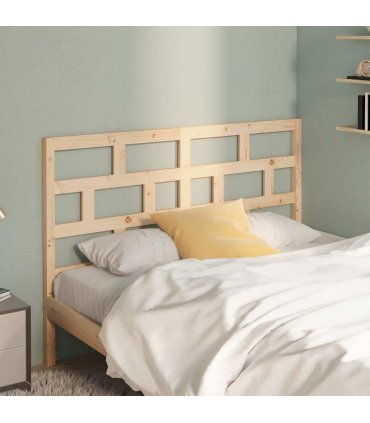 vidaXL Bed Headboard 126x4x100 cm Solid Wood Pine — Colour: natural, Size: 126 x 100 cm