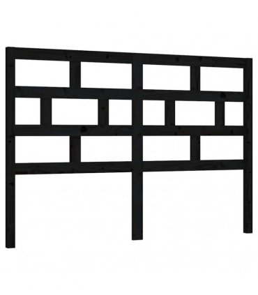 vidaXL Bed Headboard Black 166x4x100 cm Solid Wood Pine — Size: 166 x 100 cm