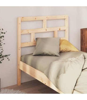vidaXL Bed Headboard 96x4x100 cm Solid Wood Pine — Colour: natural, Size: 96 x 100 cm