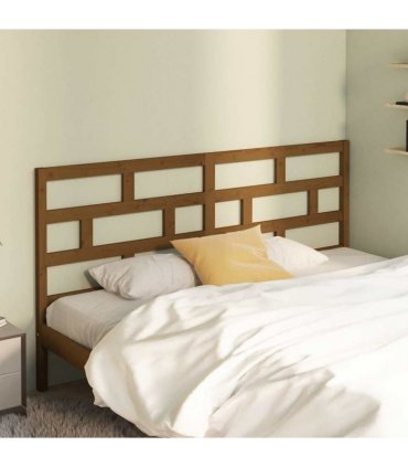 vidaXL Bed Headboard Honey Brown 186x4x100 cm Solid Wood Pine — Size: 186 x 100 cm