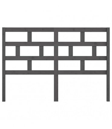 vidaXL Bed Headboard Grey 126x4x100 cm Solid Wood Pine — Size: 126 x 100 cm