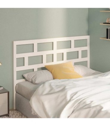 vidaXL Bed Headboard White 146x4x100 cm Solid Wood Pine — Size: 146 x 100 cm