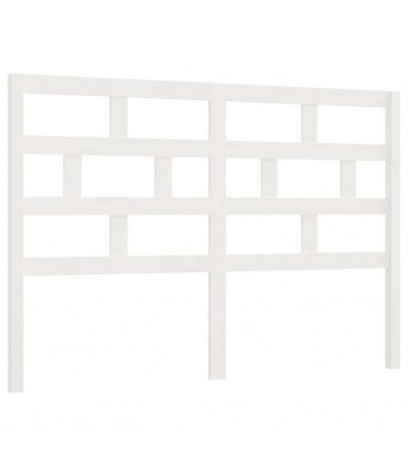 vidaXL Bed Headboard White 146x4x100 cm Solid Wood Pine — Size: 146 x 100 cm