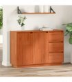 vidaXL Sideboard Brown Oak 111 x 34 x 75 cm Solid Pine Wood — Colour: Wax brown