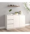 vidaXL Sideboard White 111x34x75 cm Solid Wood Pine