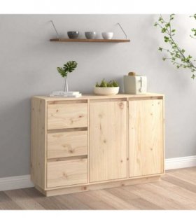 vidaXL Sideboard 111x34x75 cm Solid Wood Pine — Colour: natural