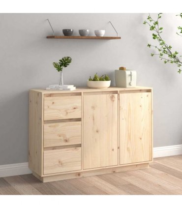 vidaXL Sideboard 111x34x75 cm Solid Wood Pine — Colour: natural