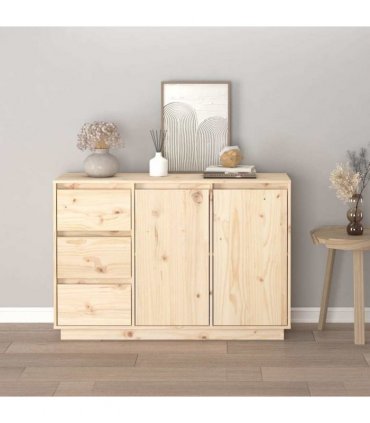 vidaXL Sideboard 111x34x75 cm Solid Wood Pine — Colour: natural
