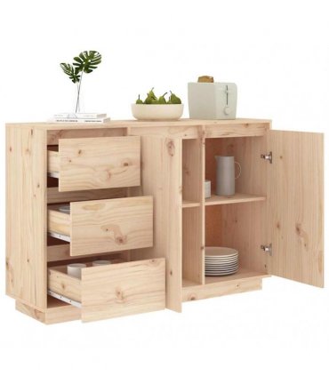 vidaXL Sideboard 111x34x75 cm Solid Wood Pine — Colour: natural