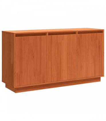 vidaXL Sideboard Brown Oak 111 x 34 x 60 cm Solid Pine Wood — Colour: Wax brown