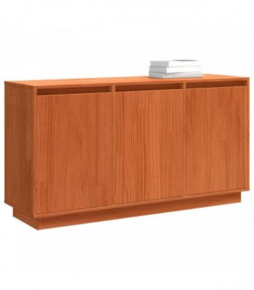 vidaXL Sideboard Brown Oak 111 x 34 x 60 cm Solid Pine Wood — Colour: Wax brown