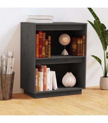 vidaXL Console Cabinet Grey 60x34x75 cm Solid Wood Pine